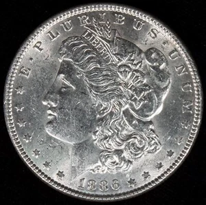 1886-P Morgan Silver Dollar Gorgeous Mint Luster BU MS++ - Picture 1 of 2
