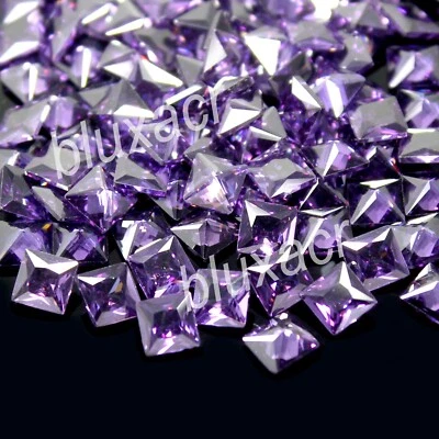 Lote de 100 piezas de piedras preciosas corte princesa zafiro boysenberry natural calibrado 3,00 mm Foto 1 de 4