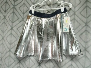 New 365 kids Skirt Size 7 Girls Silver Blue Elastic Waist Casual School Party - Picture 1 of 3