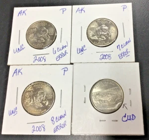 (3) Alaska .25c PROGRESSIVE DIE BREAKS 6-7-8 Extra Claw BEARS + WV .25c FULL CUD - Picture 1 of 13