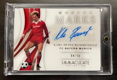 2018-19 Panini Immaculate Soccer Karl Heinz Rummenigge Modern Auto 4/50 Bayern - Image 1 of 2