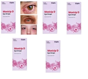 5 X Moxicip D Eye Drops 5ml Free Shipping! 💧For Bacterial Eye Infections - Picture 1 of 8