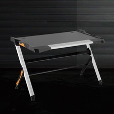 FOREST Deluxe Aluminum Gaming Desk With RGB Multi-Color Lights & Adjustable Feet