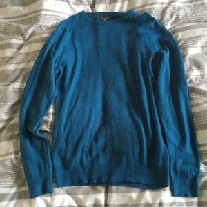 F&F Mens Blue Green Crew Neck Acrylic Pullover Jumper Size S Formal Long Sleeve - Picture 1 of 3