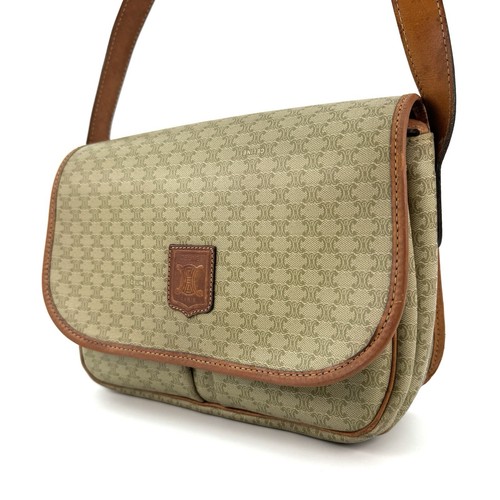 Borsa a tracolla CELINE Macadam in pelle PVC beige autentica dal GIAPPONE