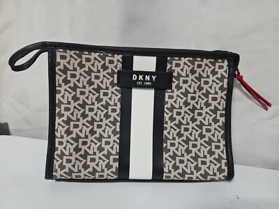 DKNY Косметика красоты макияж стирка сумка черный серый Fux кожи  - Изображение 1 из 4
