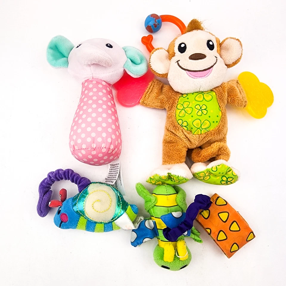 Baby Toys Soft Mixed lot Rattle Teether Sassy Bugs Plush Toys - Image 1 of 4