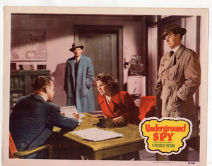ROBERT ROCKWELL BARBRA FULLER UNDERGRUND SPY 1950 ORIG 11X14  LOBBY CARD LC6304