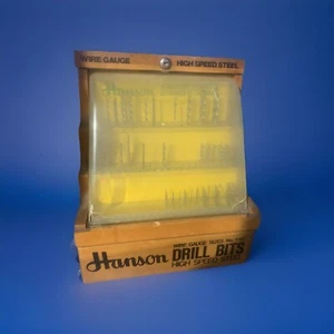 VINTAGE COUNTERTOP DISPLAY HANSON DRILL BIT Holder DRILL BITS INCLUDED - Picture 1 of 2
