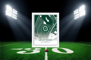 New York Jets MetLife Stadium Location Map NFL Stadium Art Decor - Picture 1 of 6