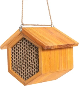 Mason Bee House Wax Coated Bee House, Bee Hotel for the Garden,Pollinator House - Picture 1 of 12