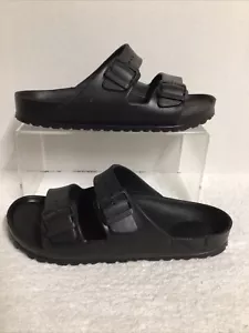 Birkenstock Arizona Sandals Euro 41 L10 M8 Black 2 Strap EVA Waterproof Shoes - Picture 1 of 12
