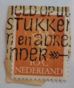 Netherlands Postage ~ Queen Juliana ~ Orang 10₵ Stamp ~Cancelled ~ 1949 ~ 10 - Picture 1 of 6