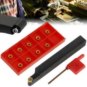Shank Lathe Turning Tool Holder Boring Bar Tool 10 Pcs Carbide and Wrench Ki^. - Picture 1 of 12