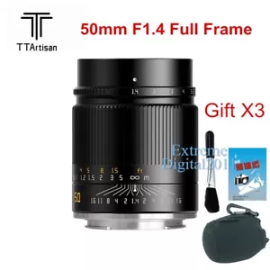 Lente TTArtisan 50 mm F1.4 fotograma completo ASPH MF para cámara Sony E A9II A7RV A7m3 A7c - Imagen 1 de 17