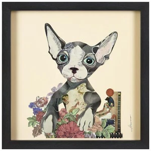 Empire Art Direct Sphynx Dimensional Collage Handmade by Alex Zeng Framed Gra... - Picture 1 of 9