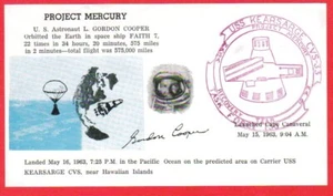 MA-9 PROJECT MERCURY- Astronaut Gordon Cooper USS KEARSARGE PRIME RECOVERY SHIP - Picture 1 of 1