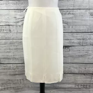 Kasper Rock Gr. 10 elfenbein Zuschauer gerades Knie Anzug Karriere Hochzeit Schlitze - Bild 1 von 9