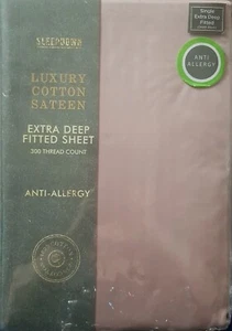 Sleepdown Fitted Sheet 100% Cotton Sateen - Single - Picture 1 of 3