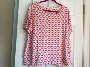 Chico s red wh tunic teeside slits 3 decrative buttons on back 3 Petite - Picture 1 of 5