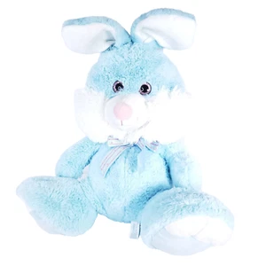 Hugfun L Baby Blue Bunny Rabbit Plush Stuffed Animal Toy Sparkle Eyes White Ears - Picture 1 of 13