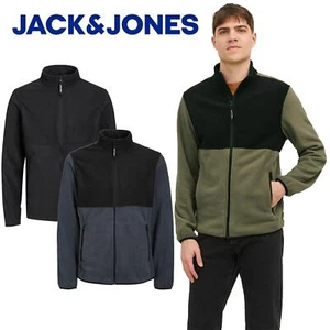 Mens Fleece Jacket Jack & Jones Long Sleeve Full Zip Winter Jackets Size S to XL - Picture 1 of 4