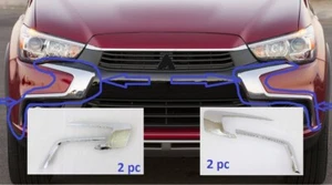 front bumper chrome trim mounding set 4pc fits 2016 -19 Outlander Sport RVR - Foto 1 di 9