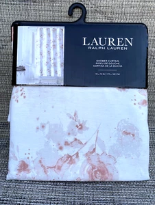Ralph Lauren weiß rot Aquarell Blumen Baumwollstoff Duschvorhang 70"x72" - Bild 1 von 5