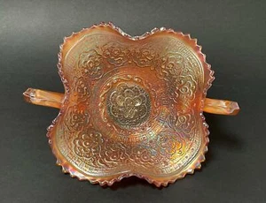 ANTIQUE FENTON PERSIAN MEDALLION MARIGOLD CARNIVAL GLASS BON BON DISH - Bild 1 von 11