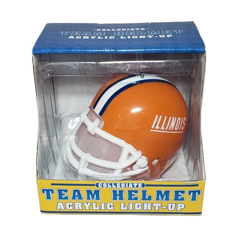 Illinois Fighting Illini Mini Football Helmet Light Up Christmas Ornament NCAA Cover