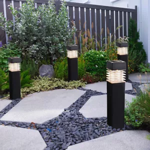 Außen Solarleuchte Gartenlampe grau LED Wegeleuchte Terrassenleuchte 4er Set - Bild 1 von 12