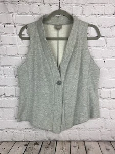 J. Jill Button Vest Size Medium Heather Grey Soft Vest EUC - Picture 1 of 6
