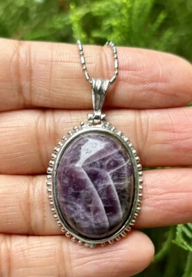 Medallón Colgante Moda Jade Amatista Lleno de Oro Blanco CADENA SURTIDA GRATIS #2 Foto 1 de 4