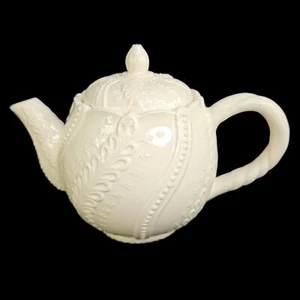 Shafford Cambridge Creamware Teapot Embossed Lid Swirls Ceramic Japan Vtg READ - Picture 1 of 11