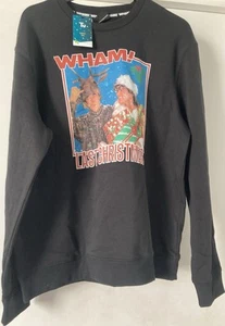 TU WHAM CHRISTMAS BLACK JUMPER MENS LAST XMAS GEORGE MICHAEL UNISEX L BNWT LARGE - Picture 1 of 16