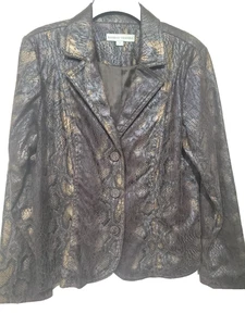 Bamboo Traders gefütterte Damen Jacke braun Schlangenledermuster Größe M - Bild 1 von 5
