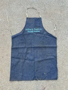 VTG Denim Advertising Work Apron INDIGO SELVEDGE Walter H. Floyd Co Knoxville TN - Picture 1 of 6
