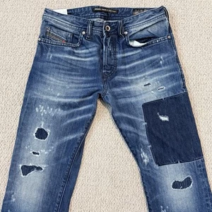 Diesel Jeans Herren 30X30 Blau Buster Slim Taper Stretch Destroyed Rockstar - Bild 1 von 11