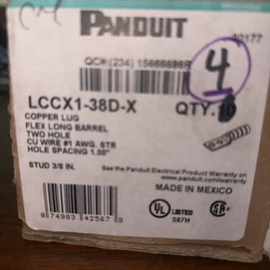 PANDUIT LCCX1-38D-X COPPER LUG BOX OF 4 - Picture 1 of 2