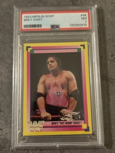 1993 Merlin WWF Bret Hitman Hart #95 PSA 7 Pop 3 Card None Higher WWE Wrestling - Bild 1 von 2