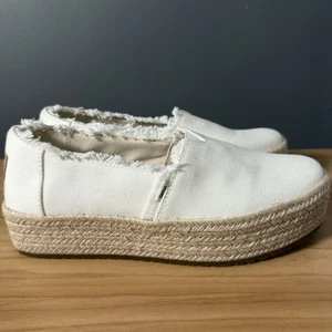 Toms Valencia weiße Damen Slipper Plateau Espadrilles Größe 8 - Bild 1 von 7