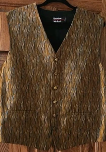 Brandon Michael Black & Gold Psychedelic Vest Made in the USA Size Large - Picture 1 of 6