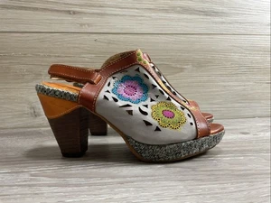Lartiste Spring Step Slingback Heels Womens EU 36 US 5.5 Belen Colorful Artsy - Picture 1 of 11