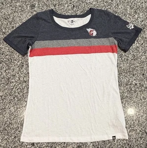 New Era Cleveland Guardians MLB Shirt Red White And Blue Size Medium - Picture 1 of 8