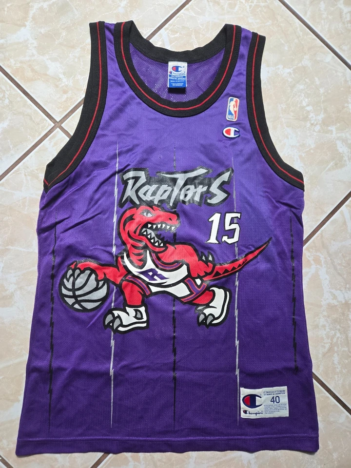 Camiseta deportiva vintage Champion Vince Carter #15 Toronto Raptors para hombre talla 40 años 90 Foto 1 de 4