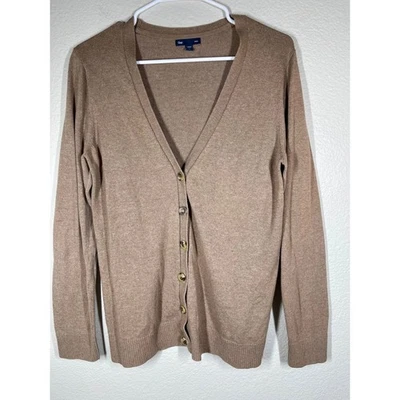 Gap Brown Cardigan Sweater Classic Knitwear Button Front Soft Large - Image 1 of 4
