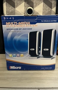 iMicro Multi-Media Hi-Fi Stereo System Speakers SP-IMD168B - Picture 1 of 6