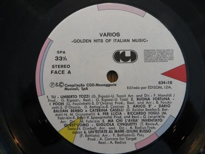 Golden Hits Of Italian Music - 1985 - Vinyl LP VG RECORD ONLY - NO COVER - Image 1 of 4