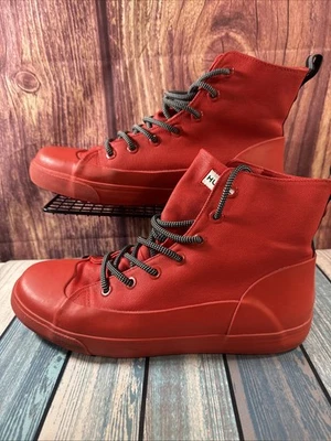 Hunter for Target Canvas Dipped Red Ankle Rain Boots Sneakers Men 10 Women 12 - Image 1 of 4