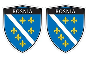 Bosnia flag window car shield shape decal car bumper sticker set of 2 SH08 - Foto 1 di 4